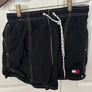Tommy Hilfiger Black Swim Shorts with White Drawstring